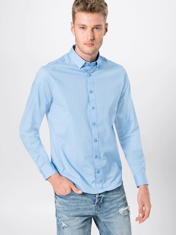 !Solid Regular fit Button Up Shirt 'Shirt - Tyler LS' in Blue