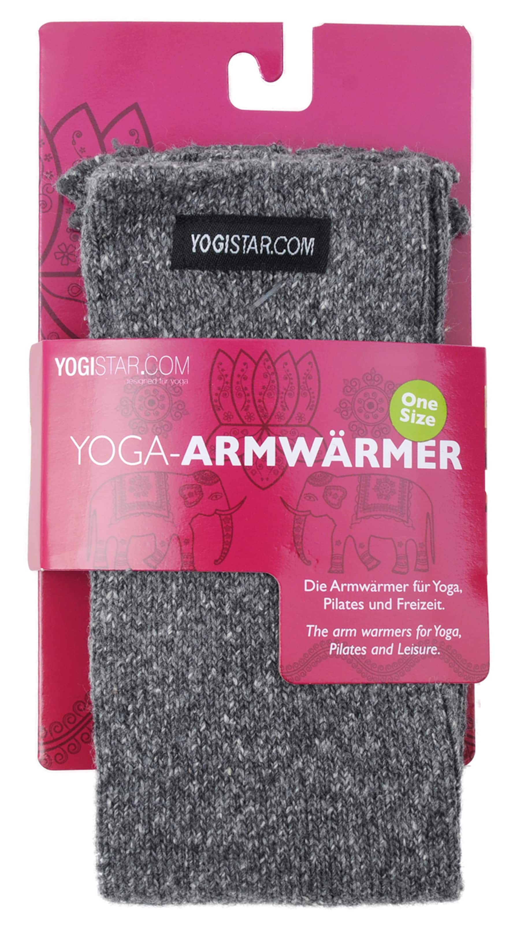YOGISTAR.COM Yoga Armwärmer in Grau: Vorderseite