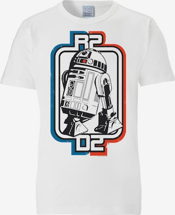 LOGOSHIRT T-Shirt "R2D2" in Weiß: predná strana