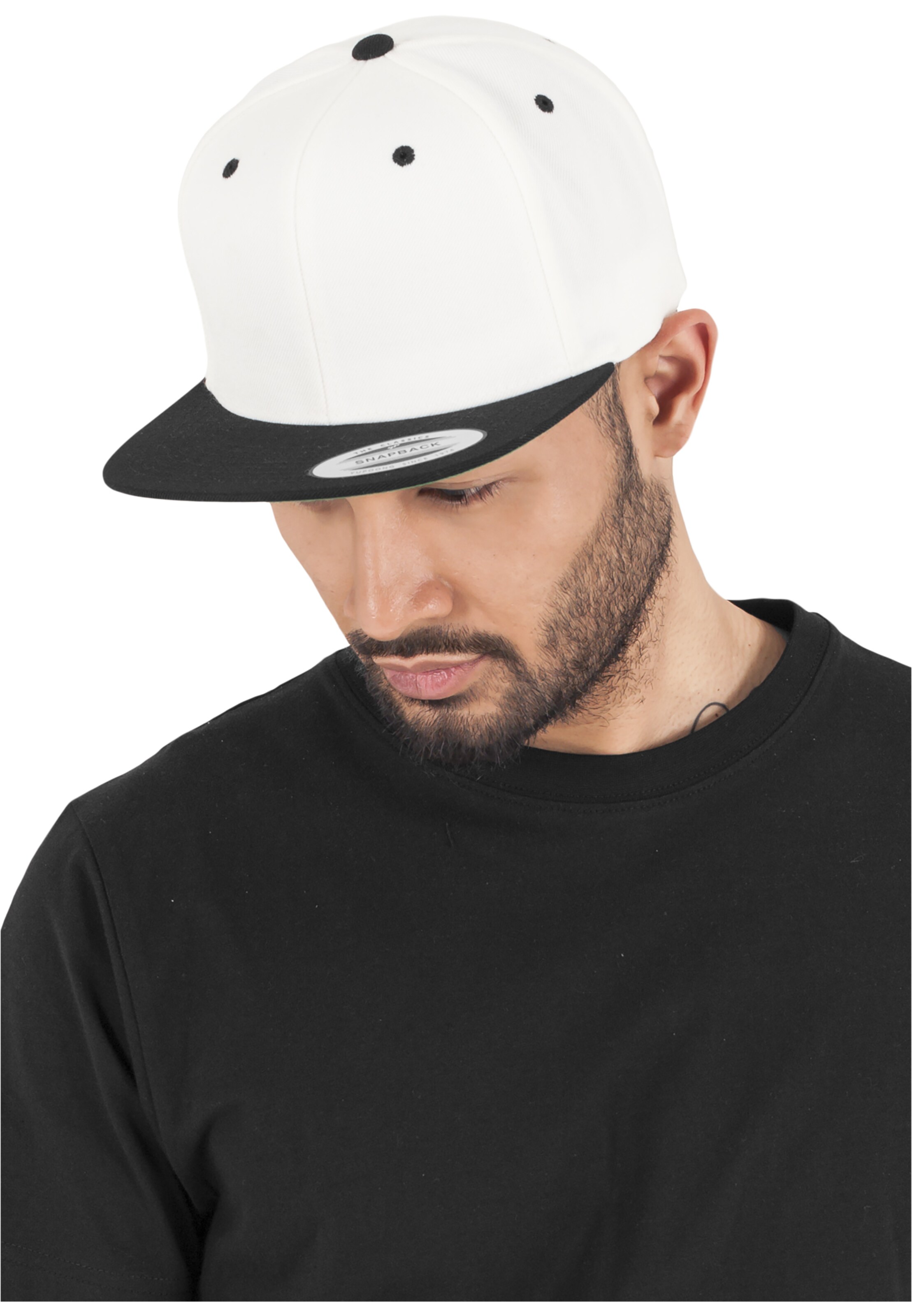 Flexfit Snapback in Weiß: Vorderseite