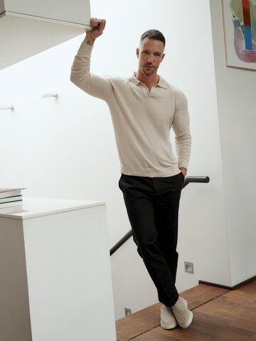 Beige Polo Sweater Look by DAN FOX APPAREL