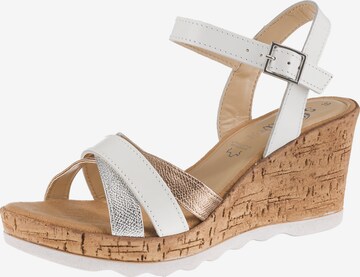 s.Oliver Sandalen met riem in Wit: voorkant