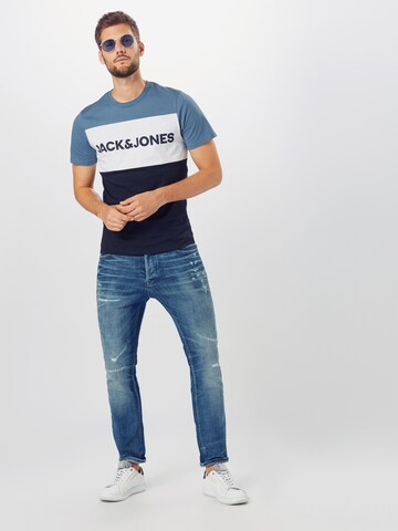 zils JACK & JONES Standarta piegriezums T-Krekls