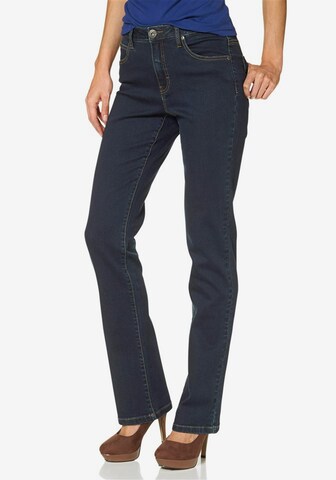 ARIZONA Regular Jeans 'Gerade-Form mit komfortabler Leibhöhe' in Black: front