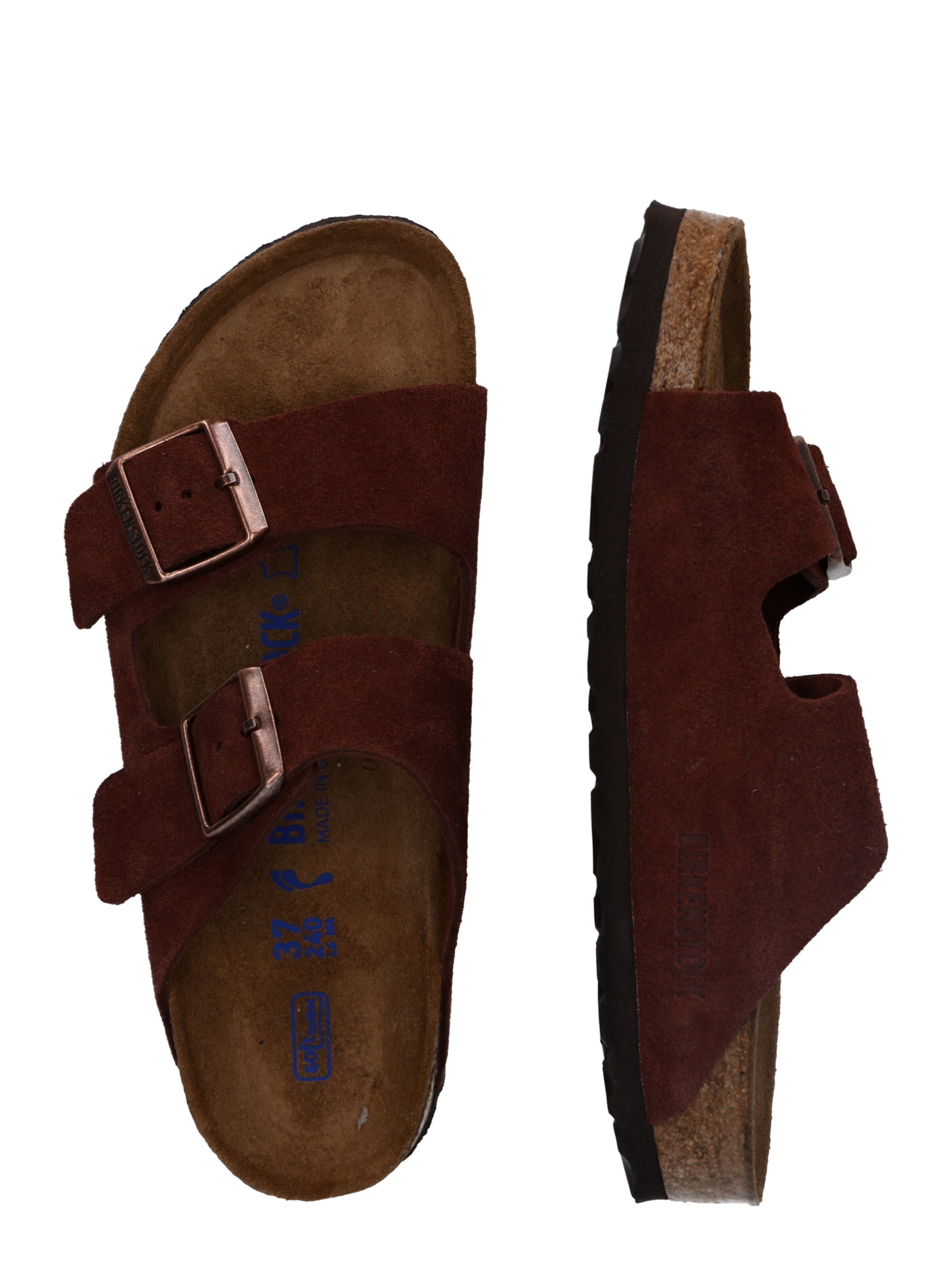 Saboți 'Arizona' de la BIRKENSTOCK pe roșu: lateral