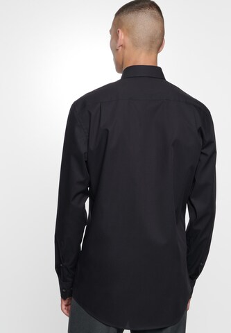 SEIDENSTICKER Slim fit Zakelijk overhemd 'SMART ESSENTIALS' in Zwart