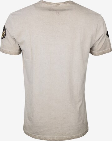 TOP GUN T-Shirt mit US-Flagge ' Search ' in Beige
