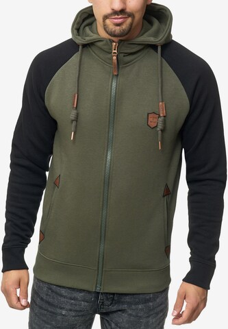 INDICODE JEANS Sweatvest 'Arbutus' in Groen