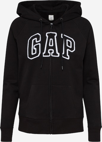 GAP Zip-Up Hoodie in Black: front