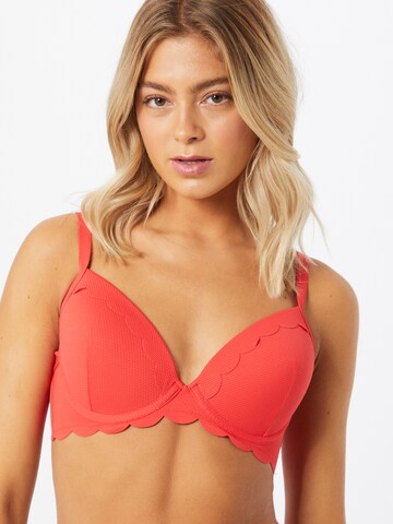 Hunkemöller Normální Horní díl plavek 'Scallop' – červená: přední strana