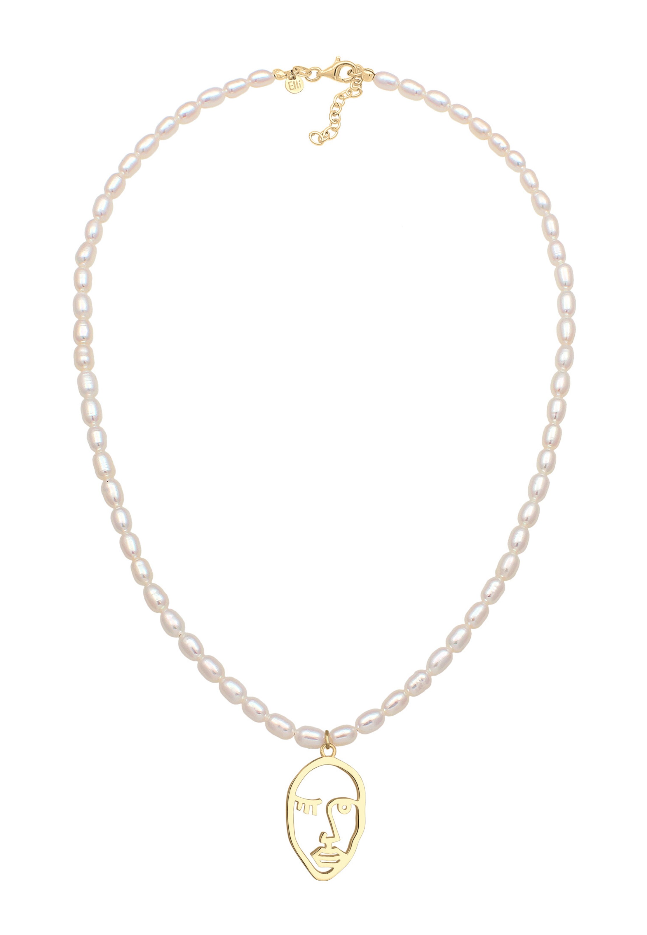 ELLI PREMIUM - Ketting 'Gesicht' in de kleur Goud