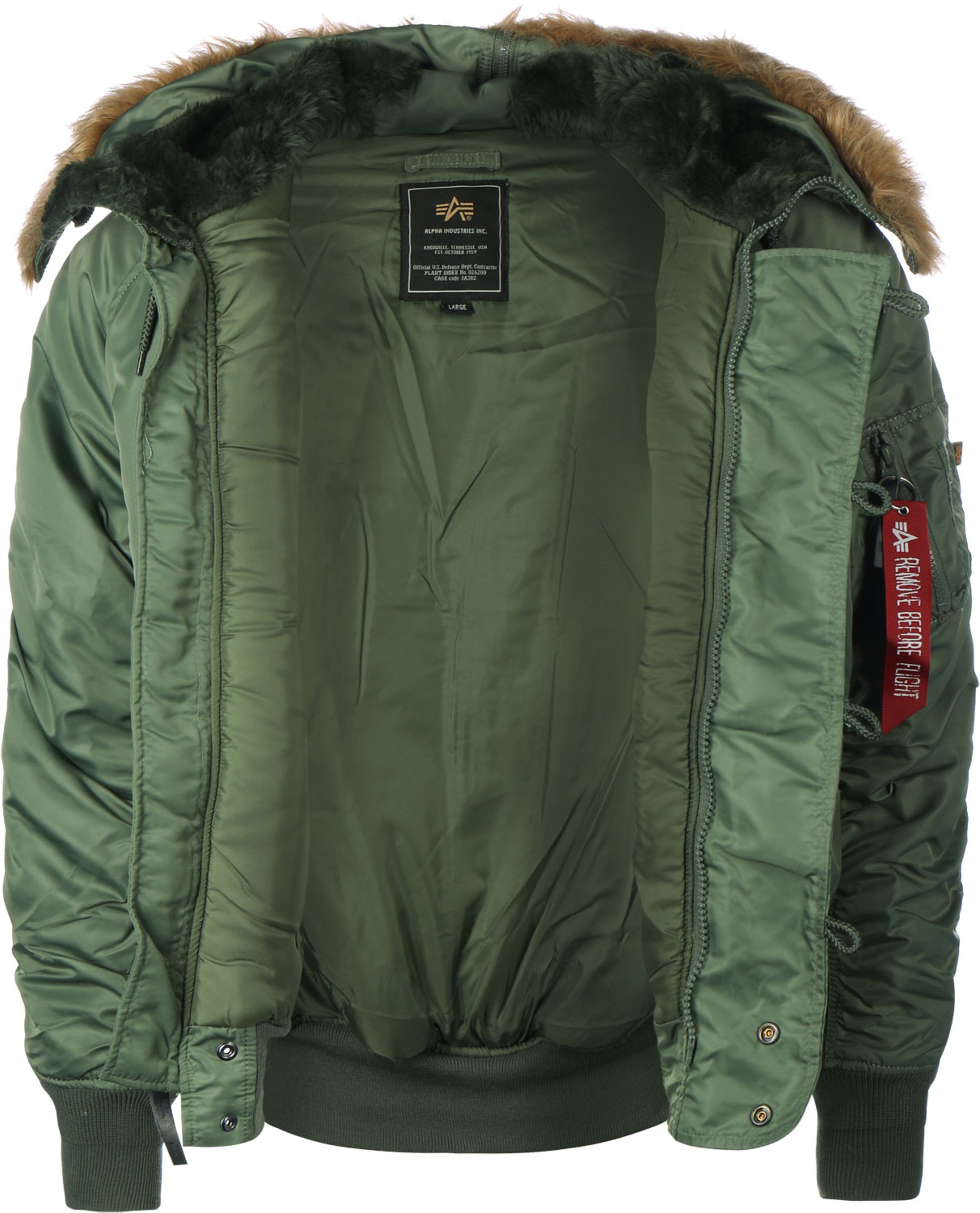 Veste d’hiver 'N2B' ALPHA INDUSTRIES en vert