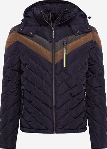 Superdry Regular fit Tussenjas 'Ultra Chevron Fuji' in Zwart: voorkant