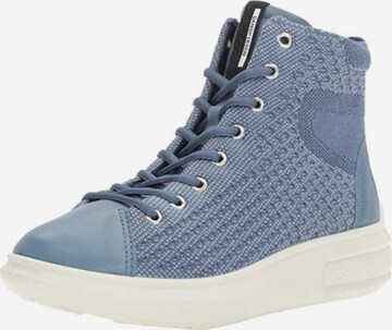 ECCO High-Top Sneakers in Blue: front