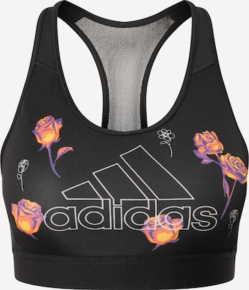 ADIDAS SPORTSWEAR Обычный Спортивный бюстгальтер в Черный: спереди