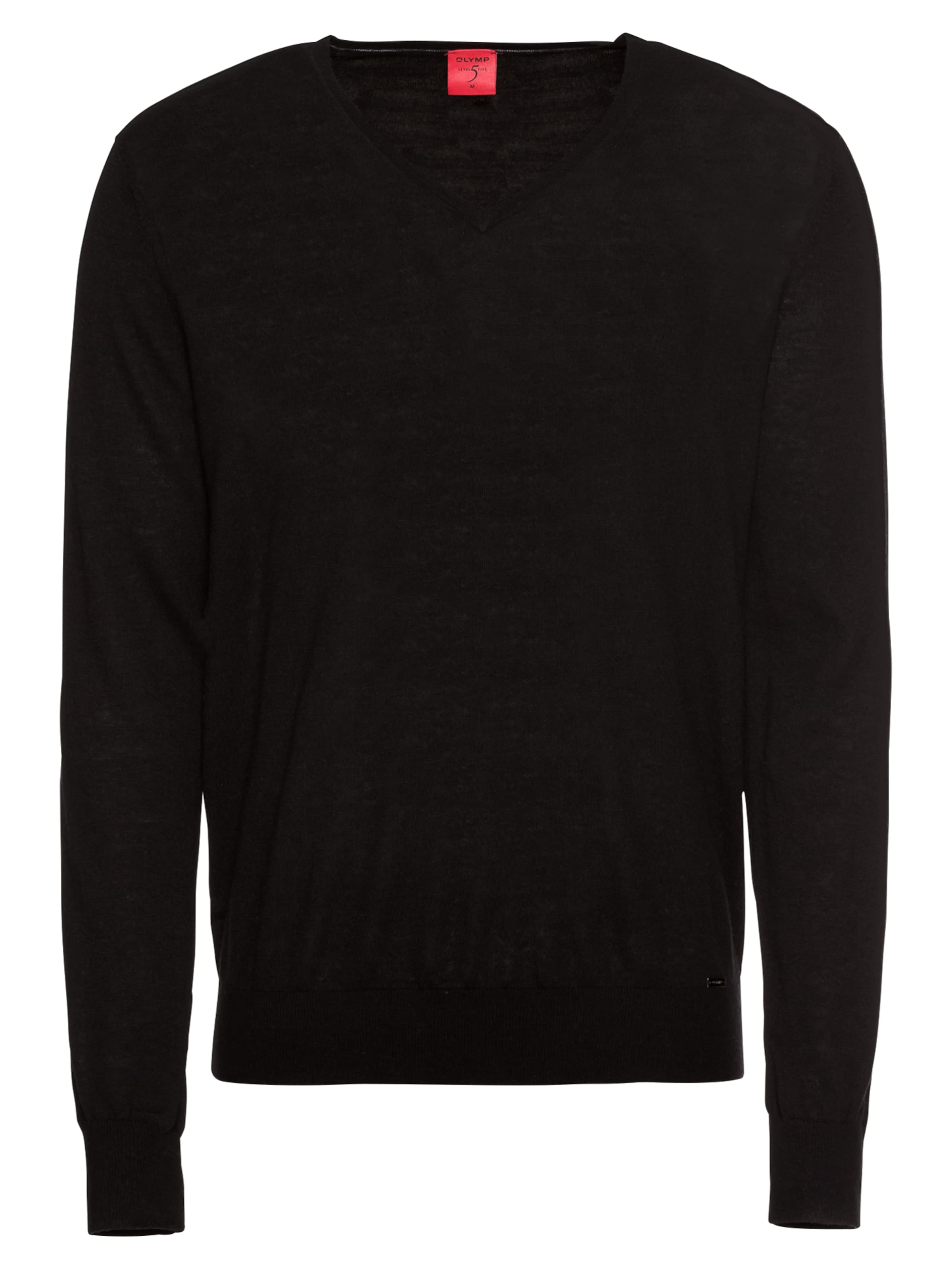 melns OLYMP Džemperis 'Strick Lvl5': no priekšpuses