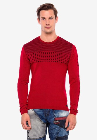 CIPO & BAXX Sweater in Red: front