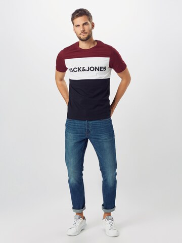 raudona JACK & JONES Standartinis modelis Marškinėliai