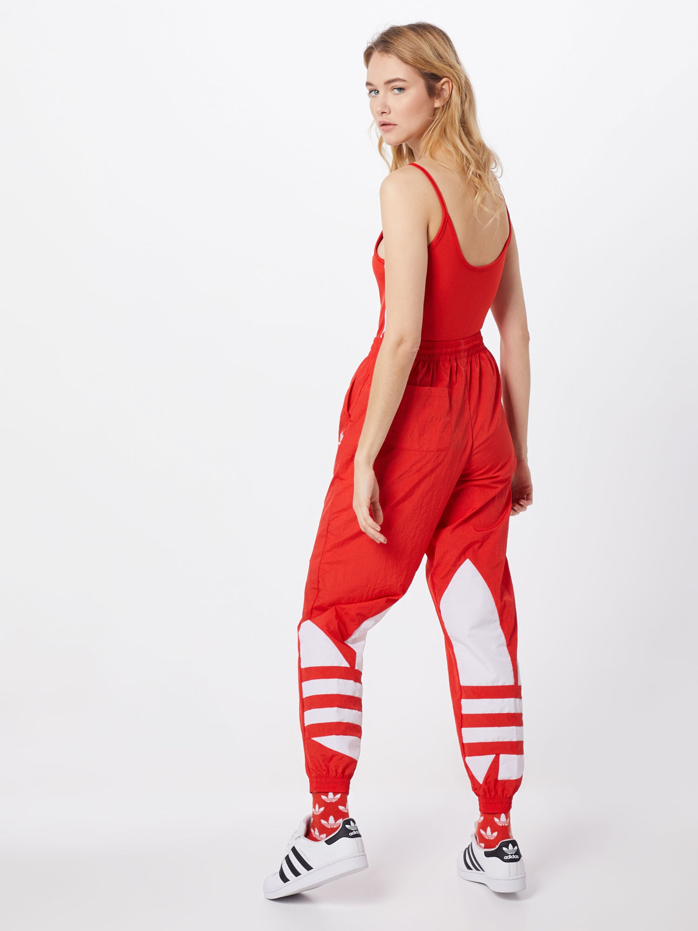 ADIDAS ORIGINALS Broek 'LRG LOGO TP' in de kleur Rood / Wit: Achteraanzicht