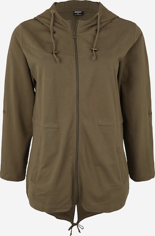 Urban Classics Zip-Up Hoodie in Green: front