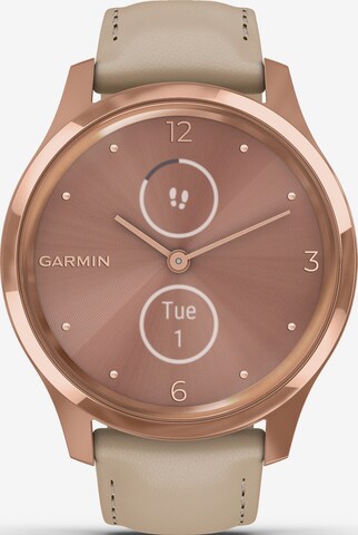 GARMIN Sports Watch 'vívomove Luxe' in Beige: front