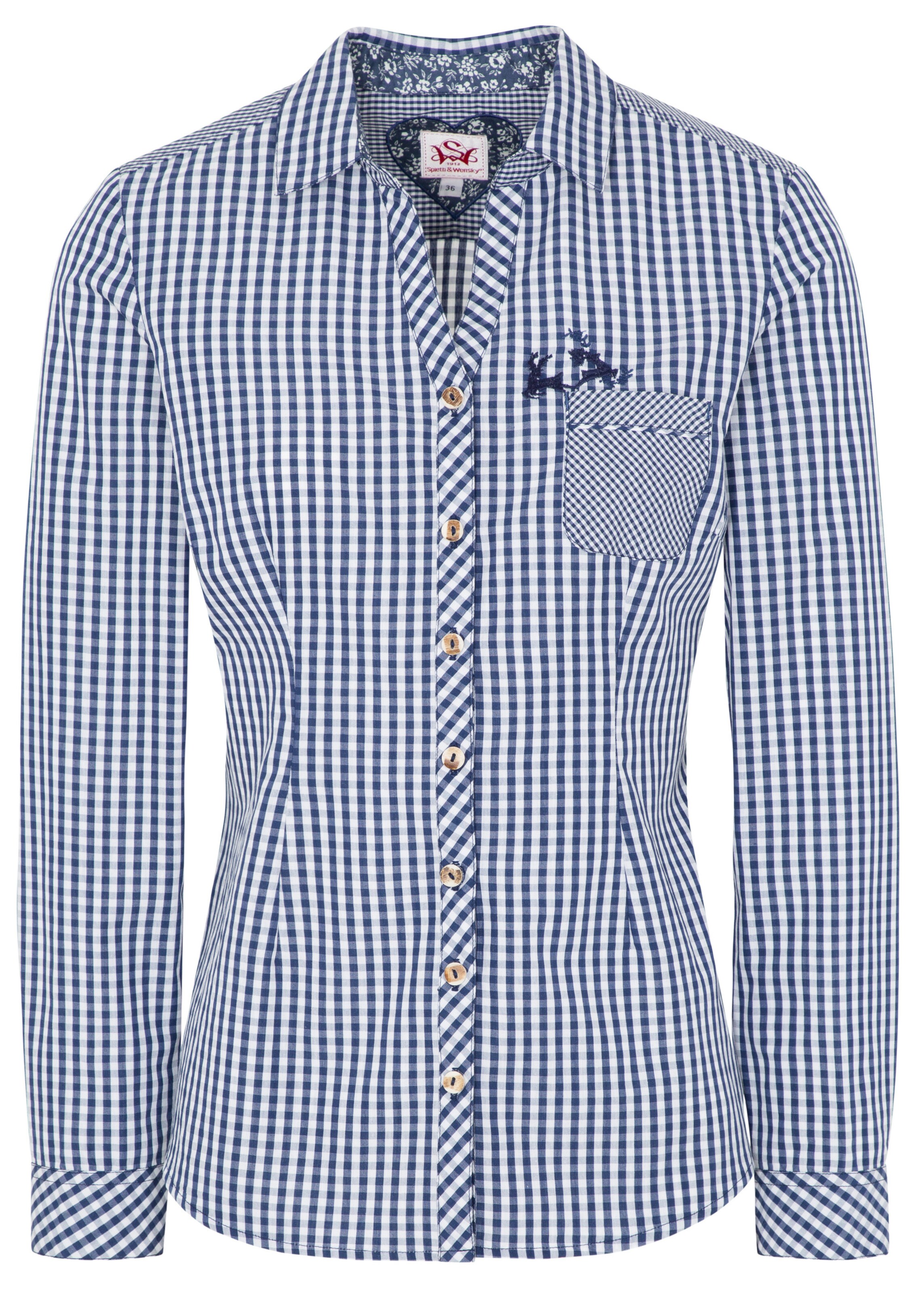 SPIETH & WENSKY - Trachtenbluse 'Mallorca' in blau