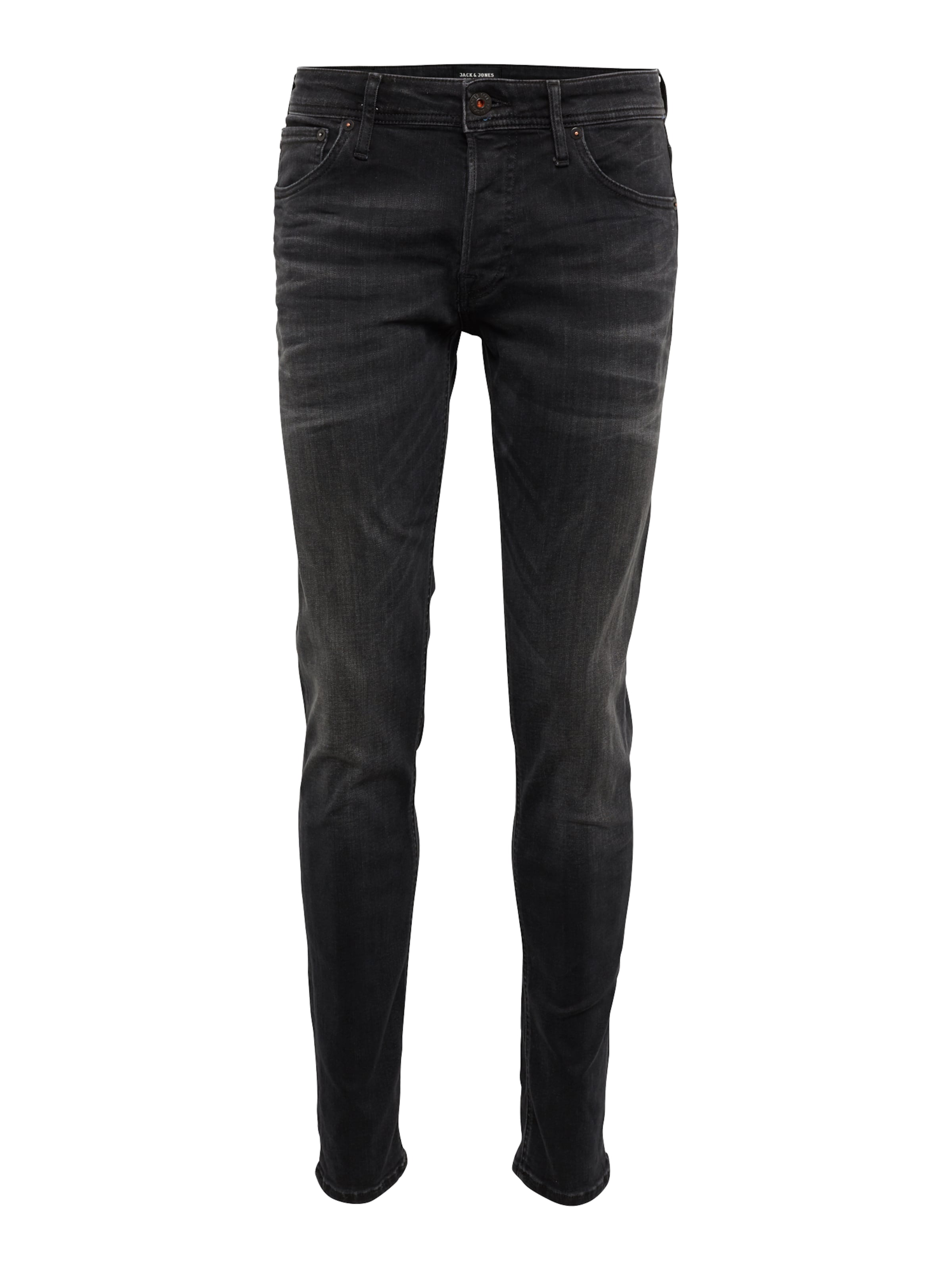 Coupe slim Jean 'Glenn' JACK & JONES en noir : devant