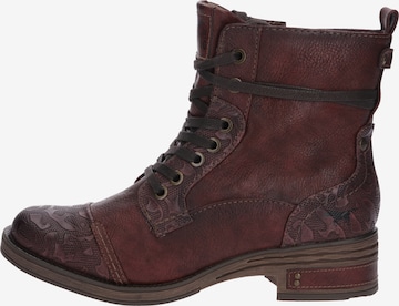 Bottines à lacets MUSTANG en marron : sur le côté