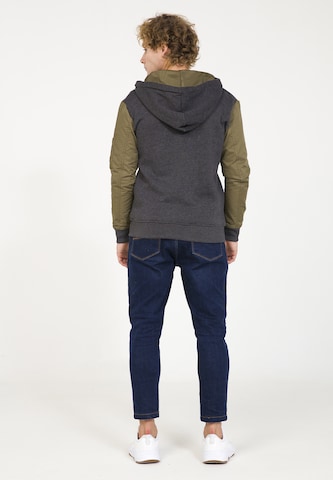 PLUS EIGHTEEN Zip-Up Hoodie in Grey