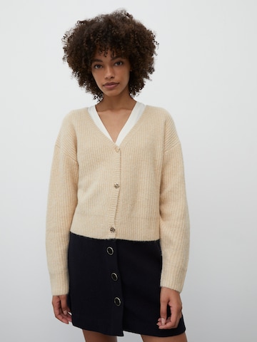 EDITED Knit cardigan 'Ronja' in Beige: front