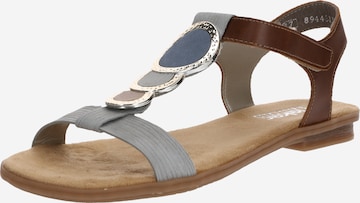 Sandale cu baretă de la Rieker pe maro: față