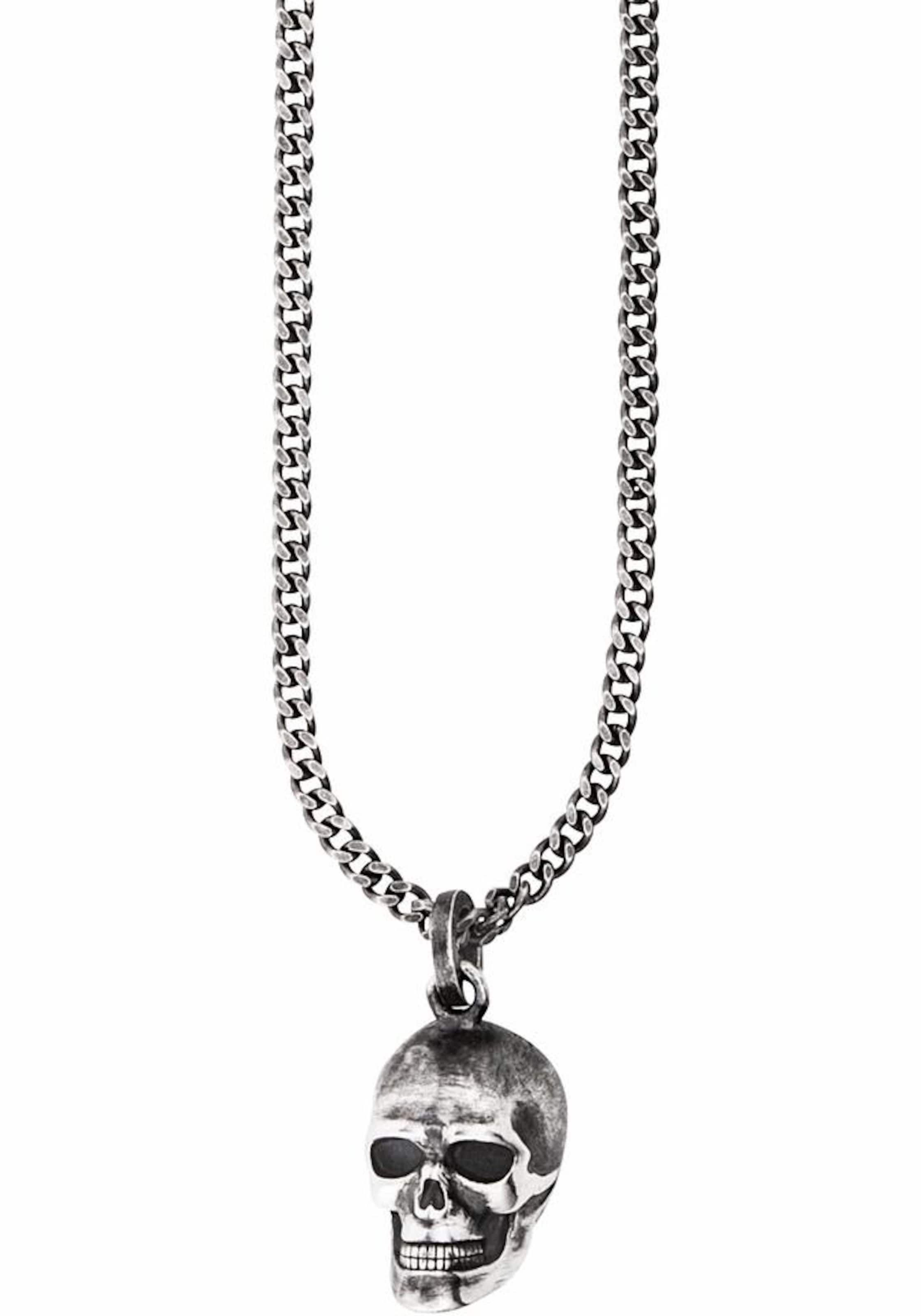 caï Kette  'Totenkopf' in Silber: Vorderseite