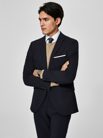 Coupe slim Veste de costume SELECTED HOMME en bleu : devant