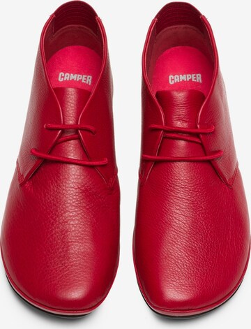 CAMPER Lace-Up Ankle Boots in Red