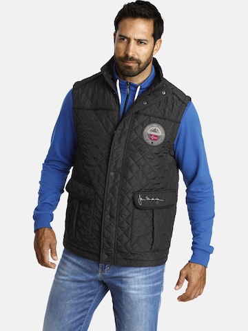 Jan Vanderstorm Bodywarmer 'Rodewin' in Zwart: voorkant