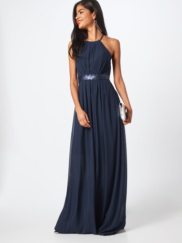 STAR NIGHT Kveldskjole 'long dress chiffon & sequins' i blå