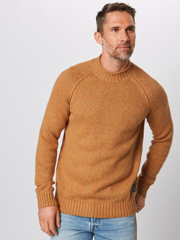 JACK & JONES Sweter 'CLIVE' w kolorze brązowy