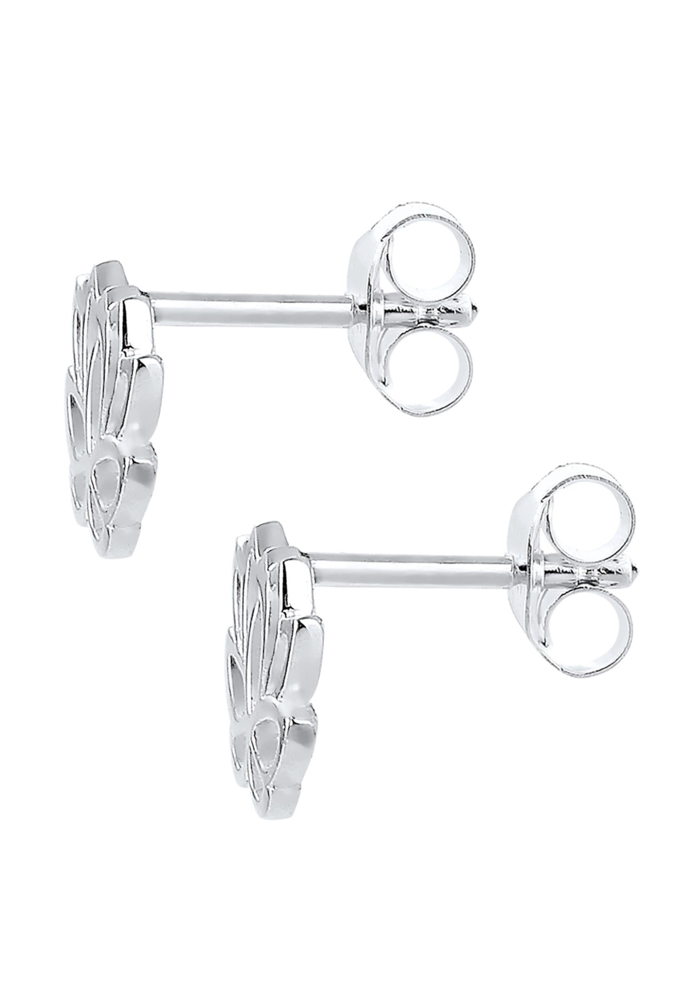 ELLI Oorbellen 'Lotusblume' in Zilver