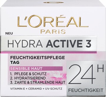 L'Oréal Paris 'Hydra Active 3 sehr trockene und sensible Haut', Gesichtspflege in Weiß: predná strana