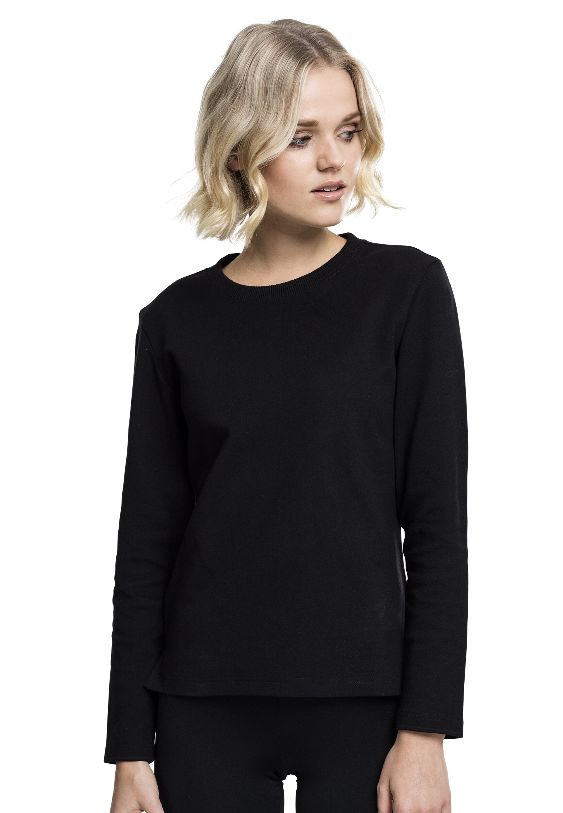 Urban Classics Sweatshirt 'Athletic' in Zwart: voorkant