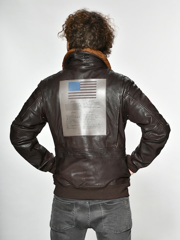 TOP GUN Lederjacke  'Seabees' in Braun