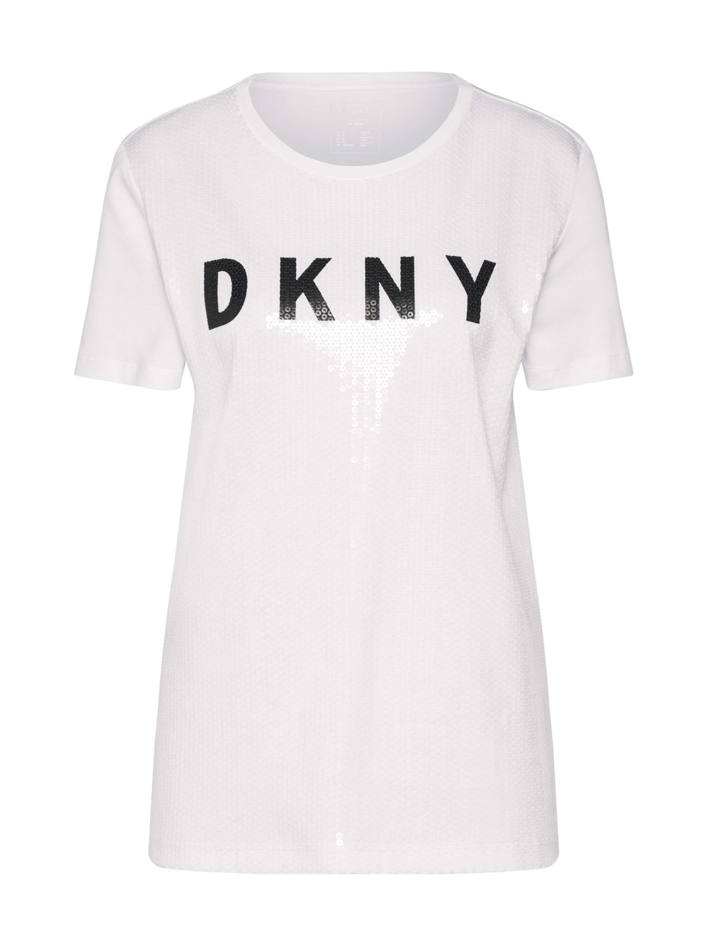DKNY - Shirt 'SEQUIN LOGO' in de kleur Zwart