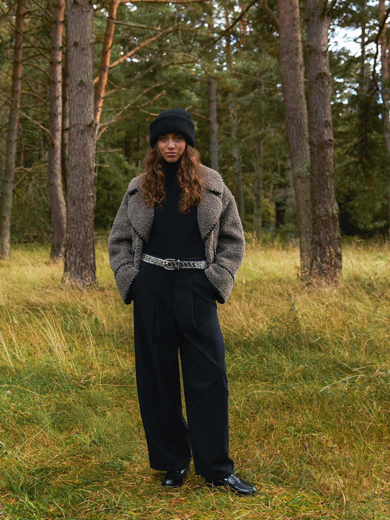 Laiqah - Green Teddy Coat Look