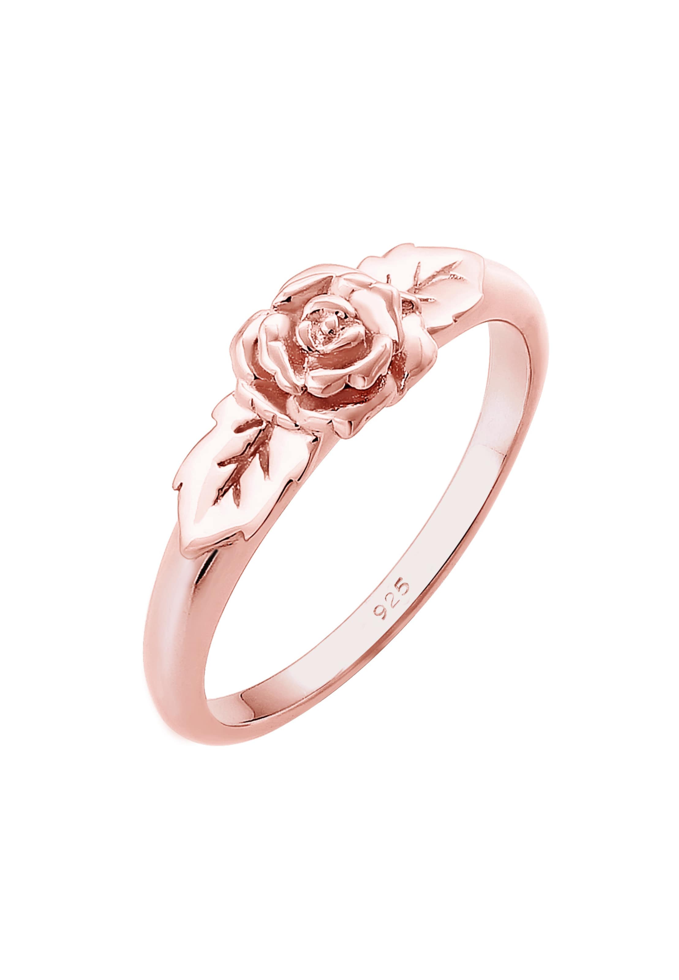 ELLI Ring 'Rose, Vintage' in Goud: voorkant