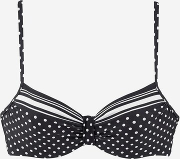 LASCANA T-Shirt Bikinitop 'Wire Merily' in Schwarz: predná strana