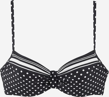 LASCANA T-shirt Bikini top 'Wire Merily' in Black: front