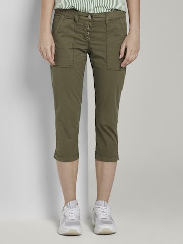 TOM TAILOR Slimfit Broek in Groen: voorkant