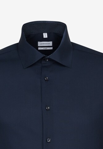 SEIDENSTICKER - Slim Fit Camisa clássica em azul