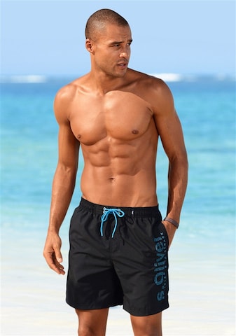 s.Oliver Swimming shorts in Black: front