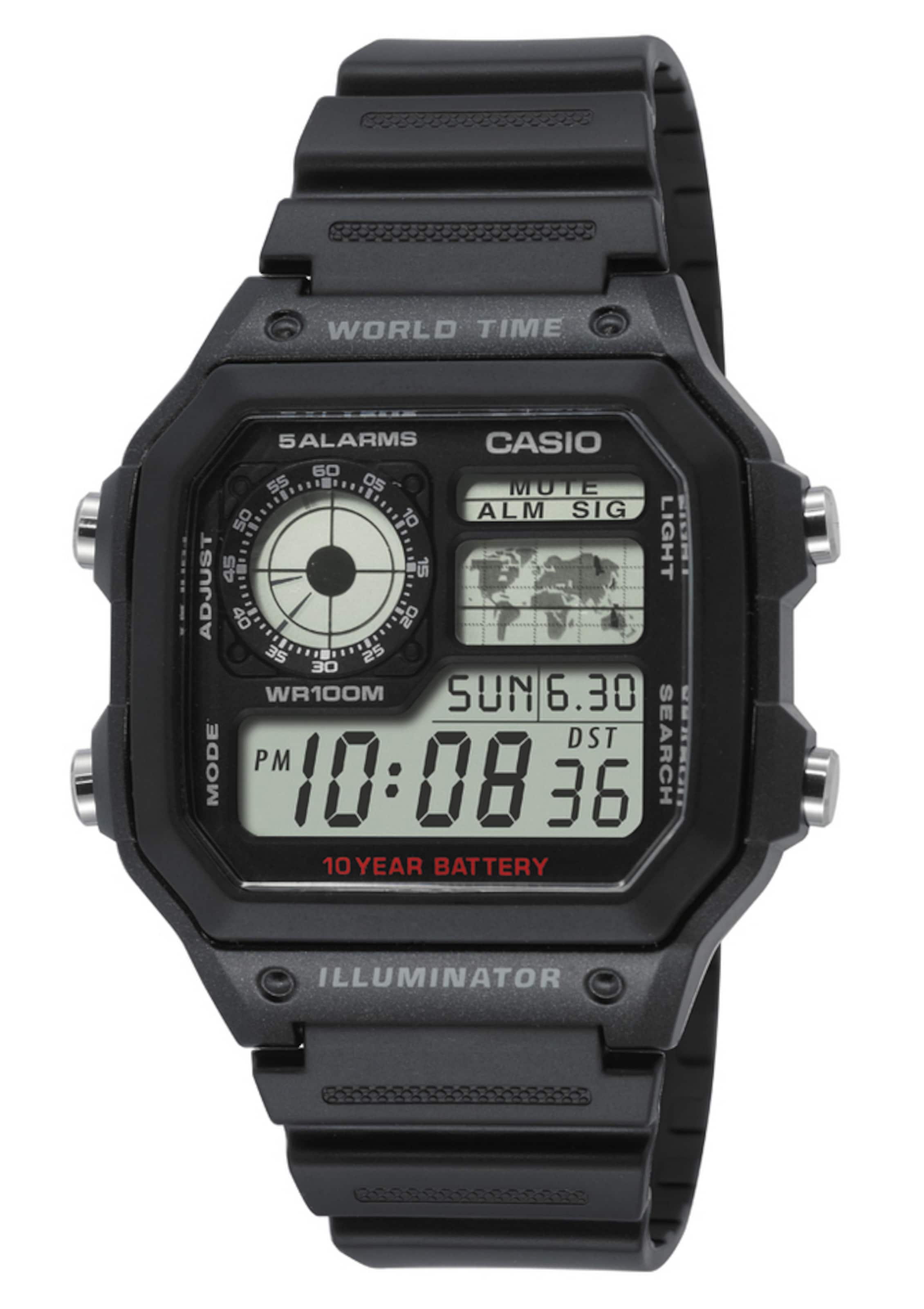 CASIO Digitaluhr in Schwarz: Vorderseite